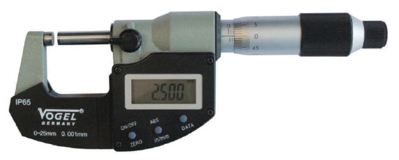 23 0130 Mikrometr zewnętrzny 0-25 mm / 0,001 mm IP65, DIN 863, VOGEL 23 0130 Mikrometr zewnętrzny 0-25 mm / 0,001 mm IP65, DIN 863, VOGEL