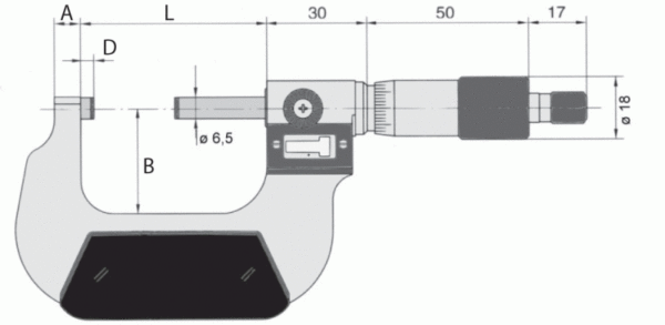 23 1451 Mikrometr zewnętrzny 0-25 mm / 0,01 mm z licznikiem mechanicznym, VOGEL - obrazek 2