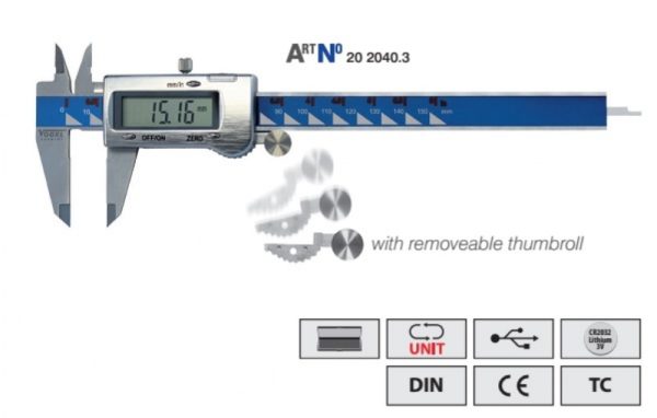 20 2040.3 Suwmiarka elektroniczna DIN 862  0-150 mm / 0,01 mm, VOGEL