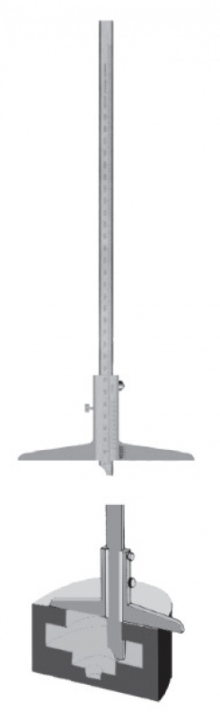 22 1532 Głębokościomierz noniuszowy z podcięciem 0-300 mm / 0,05 mm, mostek 150 mm, VOGEL