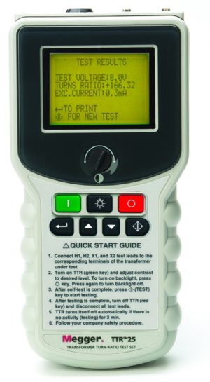 Przenośny tester przekładni transformatorów  – Megger TTR25
