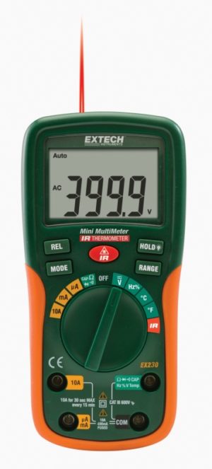 Mini multimetr z 12 funkcjami i pirometrem - Extech EX230