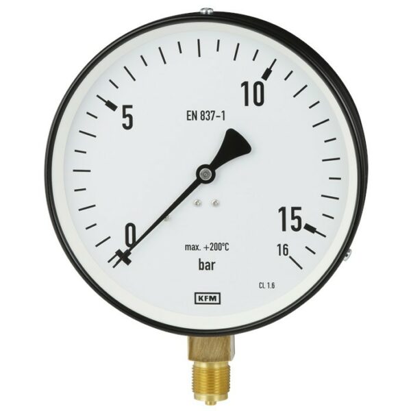 Manometr przemysłowy do pomiaru czynników o temperaturze do 200°C typ 111.22.