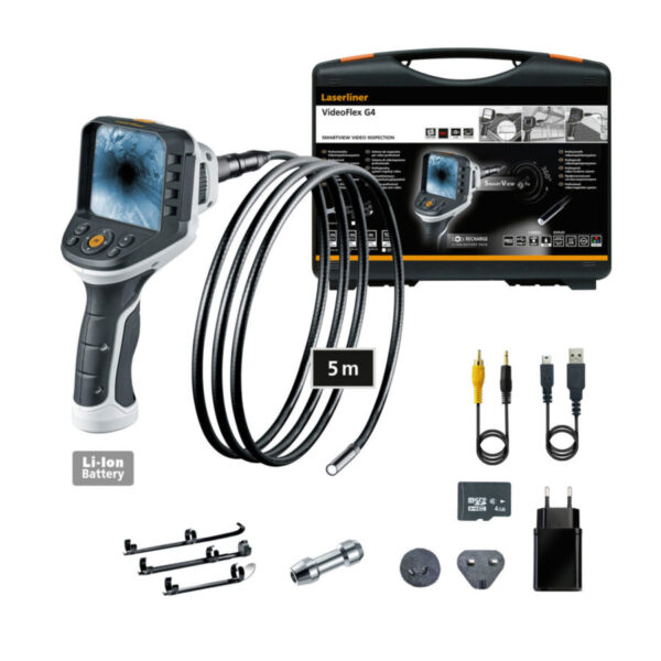 Endoskop video Laserliner VideoFlex G4 XXL 5m kamera 9mm, TopGuide, REC, SmartView 360 st., Quick adapter MultiConnect-System / 082.243A