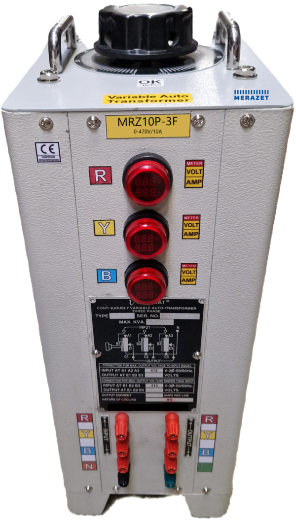 Autotransformator reg. trójfazowy MRZ10P-3F 470V/10A 8140VA