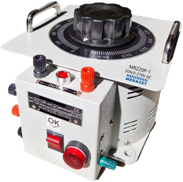 Autotransformator reg. jednofazowy MRZ20P-1F 270V/20A 5400VA w obudowie