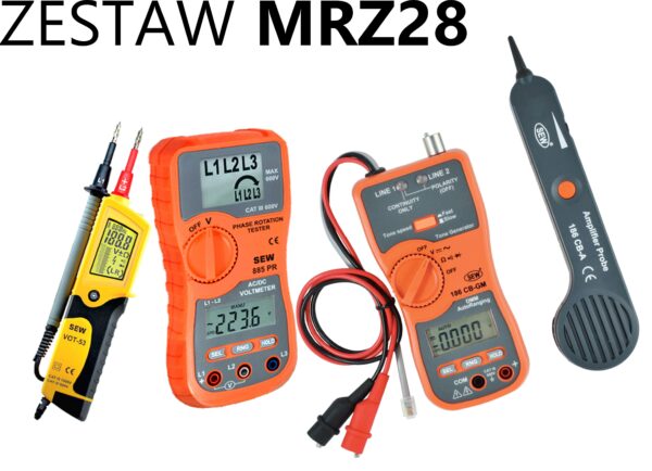 Zestaw elektryka MRZ-28 (wskaźnik, traser przewodów z multimetrem, tester kolejności faz)