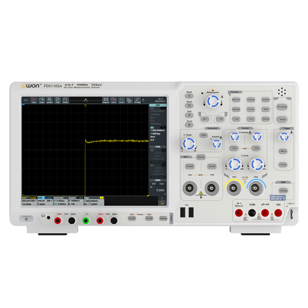 Wielofunkcyjny oscyloskop FDS1102A 2x100MHz 14bit z generatorem, zasilaczem, multimetrem - obrazek 3