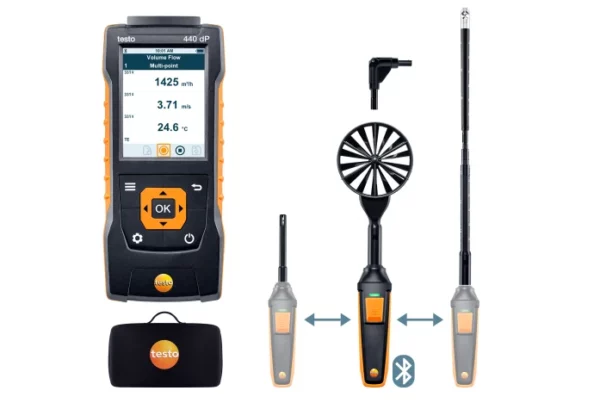 testo 440 - Zestaw do pomiaru prędkości przepływu ComboKit 2 z Bluetooth® Nr katalogowy 0563 4410