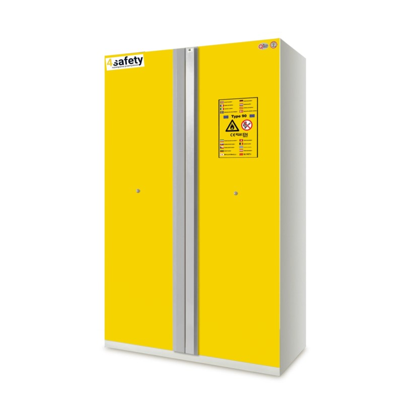 Szafa ognioodporna 90 min BASIC rozmiar XL 1200 x 600 x 2050 mm, z bazą paletową i ergonomicznym uchwytem Szafa ognioodporna 90 min BASIC rozmiar XL 1200 x 600 x 2050 mm, z bazą paletową i ergonomicznym uchwytem