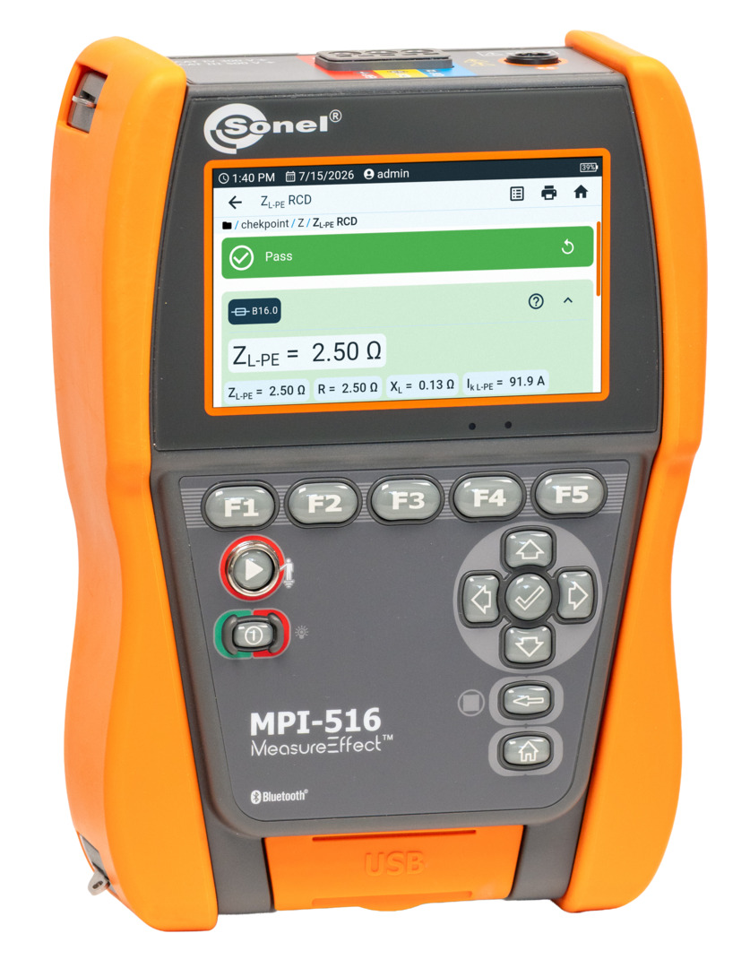 Wielofunkcyjny miernik parametrów instalacji elektrycznej Sonel MPI-516 Wielofunkcyjny miernik parametrów instalacji elektrycznej Sonel MPI-516