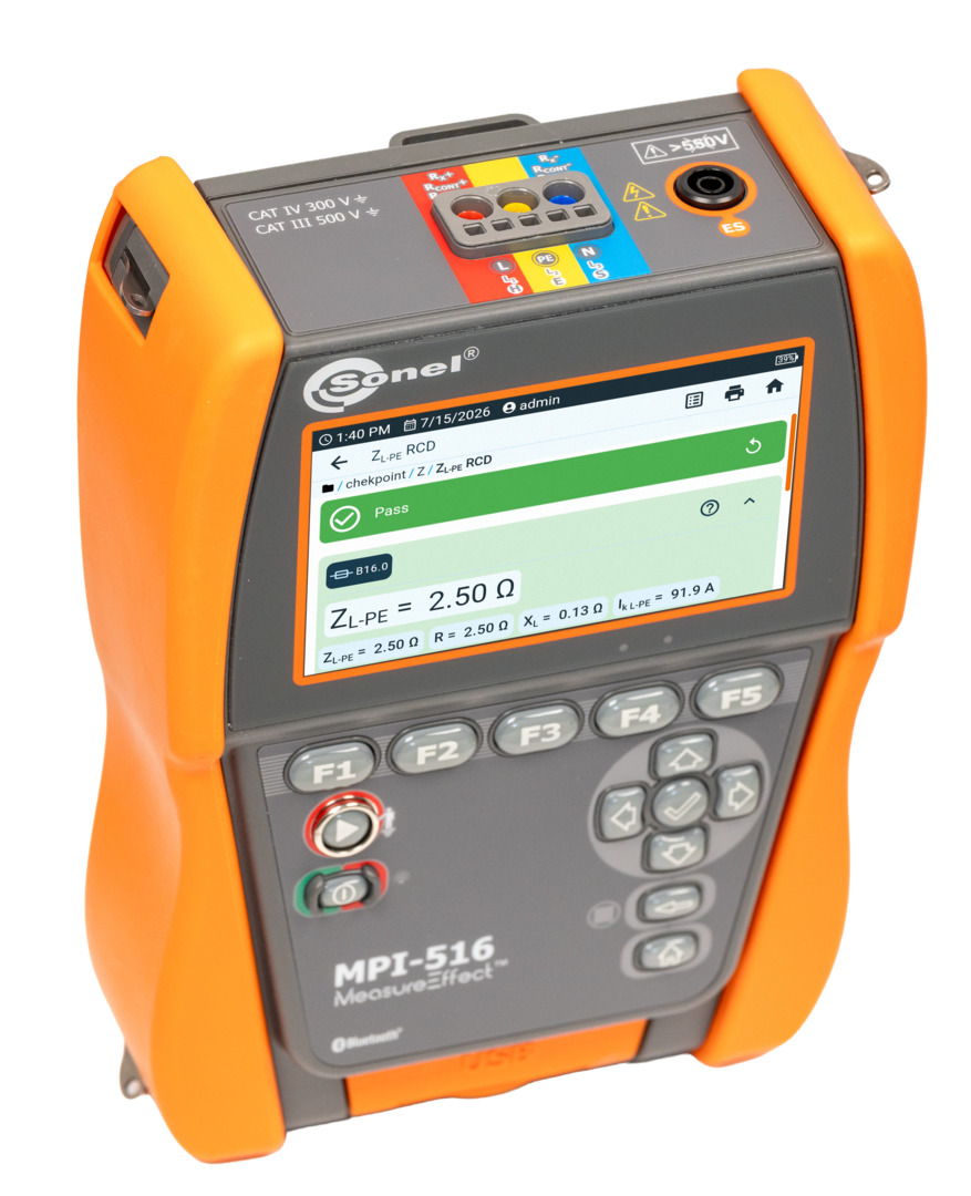 Wielofunkcyjny miernik parametrów instalacji elektrycznej Sonel MPI-516 Wielofunkcyjny miernik parametrów instalacji elektrycznej Sonel MPI-516
