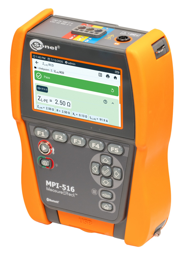 Wielofunkcyjny miernik parametrów instalacji elektrycznej Sonel MPI-516 Wielofunkcyjny miernik parametrów instalacji elektrycznej Sonel MPI-516