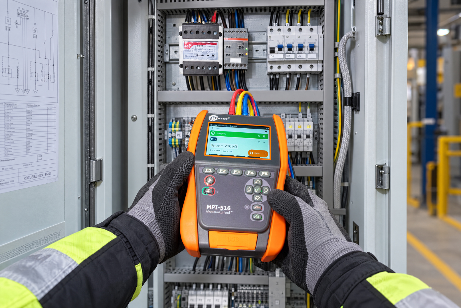 Wielofunkcyjny miernik parametrów instalacji elektrycznej Sonel MPI-516 Wielofunkcyjny miernik parametrów instalacji elektrycznej Sonel MPI-516