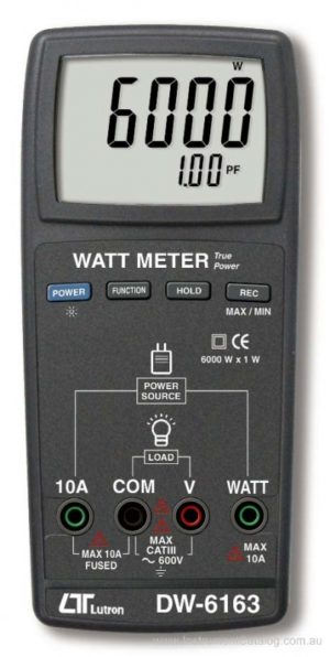 Miernik mocy DW6163 6000 W x 1 W, PF, ACV, ACA, jednofazowy