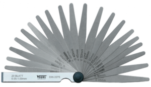 40 0105 Szczelinomierze listkowe, 13 listków z zakresu 0,05-1,00 mm, dł.100mm, DIN 2275/T3, VOGEL