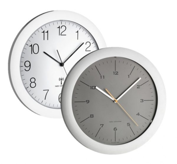 Zegar ścienny wskazówkowy DCF, 30 cm (srebrnoszary), TFA 60.3512.10 - obrazek 2