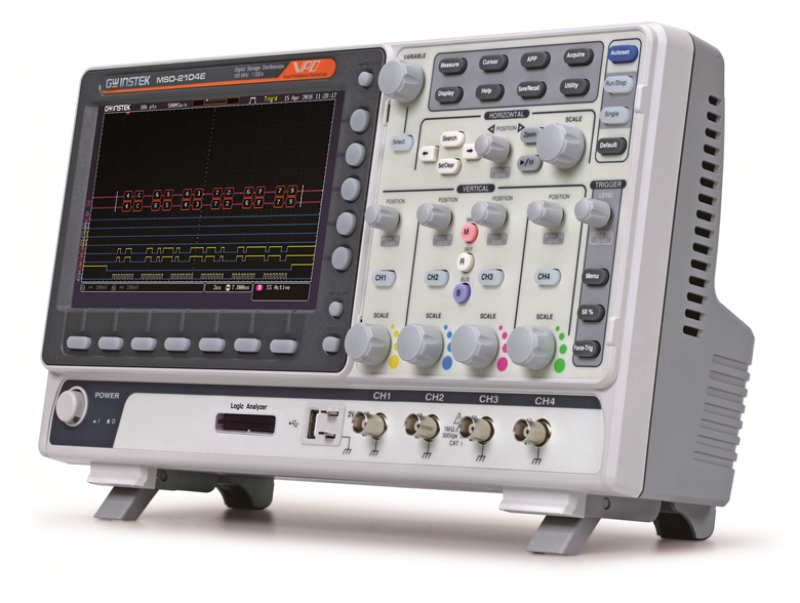 Oscyloskop cyfrowy MSO-2104EA 16-kanałowy LA, 100MHz, 4-kanałowy, 2-kanałowy AFG 25MHz Oscyloskop cyfrowy MSO-2104EA 16-kanałowy LA, 100MHz, 4-kanałowy, 2-kanałowy AFG 25MHz