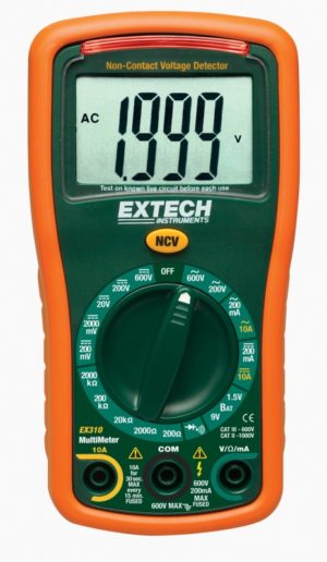 Mini multimetr z 9 funkcjami z bezkontaktowym detektorem napięcia - Extech EX310