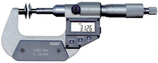 23 1171 IP40 Mikrometr cyfrowy talerzykowy 0-25 mm / 0,001 mm, VOGEL