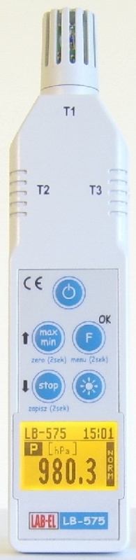 Miernik klimatu LB-575: barometr, termometr, higrometr, dod. termometrr, 500...1100hPa