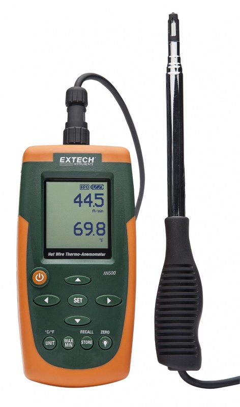 Termoanemometr CFM/CMM z gorącym drutem - Extech AN500 Termoanemometr CFM/CMM z gorącym drutem - Extech AN500