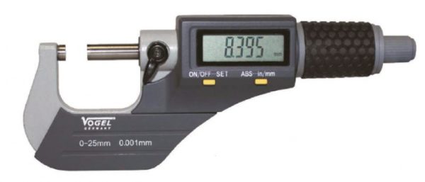 23 1061 Mikrometr zewnętrzny elektroniczny DIN 863, IP40  0-25 mm / 0,001 mm, VOGEL