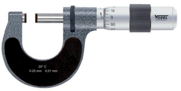 23 1330 Mikrometr zewnętrzny DIN 863  0-25 mm / 0,01 mm, VOGEL