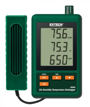 Rejestrator/datalogger stężenia CO2/wilgotności/temperatury - Extech SD800