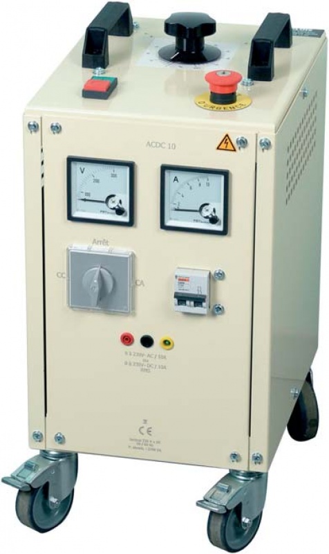Zasilacz AC/DC 10A na kółkach ACDC10 (0-230VDC/0-230VDC; 10A) Zasilacz AC/DC 10A na kółkach ACDC10 (0-230VDC/0-230VDC; 10A)