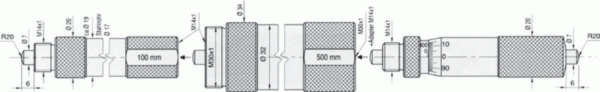 23 0440 Średnicówka mikrometryczna 2-punktowa zestaw DIN 863 100-200 mm / 0,01 mm, VOGEL - obrazek 2
