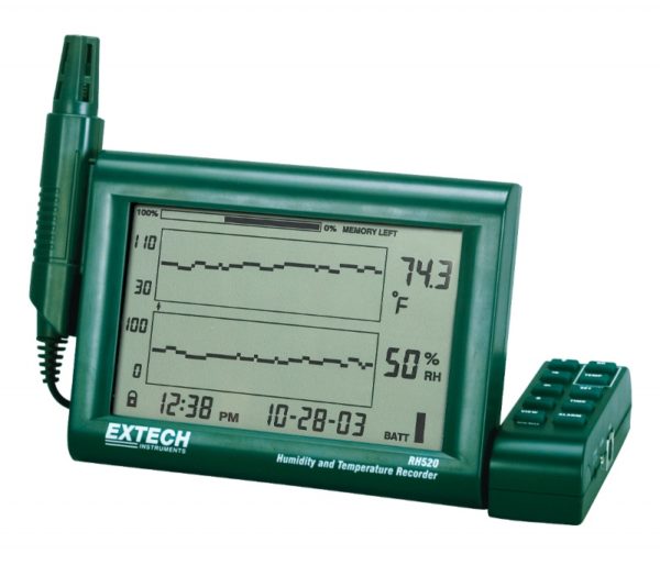 Rejestrator wilgotności i temperatury z wykresem i odłączaną sondą - Extech RH520A-220
