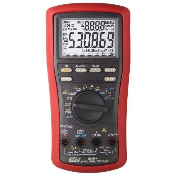 BM869s Multimetr TRMS, VFD, %4~20mA, dBm, T1/2, USB