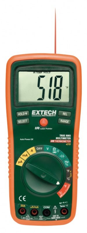 Profesjonalny multimetr True RMS z 12 funkcjami i pirometrem - Extech EX470