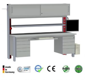 Stół Primus One 2000x800mm, 230V, szafka, półka