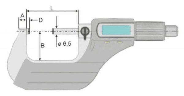 23 1061 Mikrometr zewnętrzny 0-25 mm / 0,001 mm IP40, DIN 863, VOGEL - obrazek 2