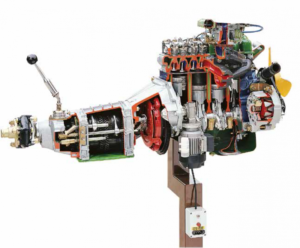 VB 5000 FIAT 4 CYLINDROWY SILNIK BENZYNOWY Z GAŹNIKIEM (na stojaku na kółkach) - elektryczny