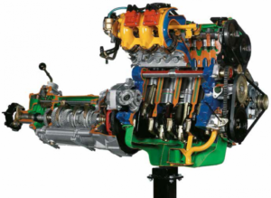 VB 4806 16 ZAWÓR 4 CYLINDROWY SILNIK FIAT Z WIELOPUNKTOWYM WTRYSKIEM ELEKTRONICZNYM + SKRZYNIA BIEGÓW 5 BIEGÓW DO PRZODU + WSTECZNY Z TURBOSPRĘŻARKĄ (na stojaku na kółkach) ? elektryczny