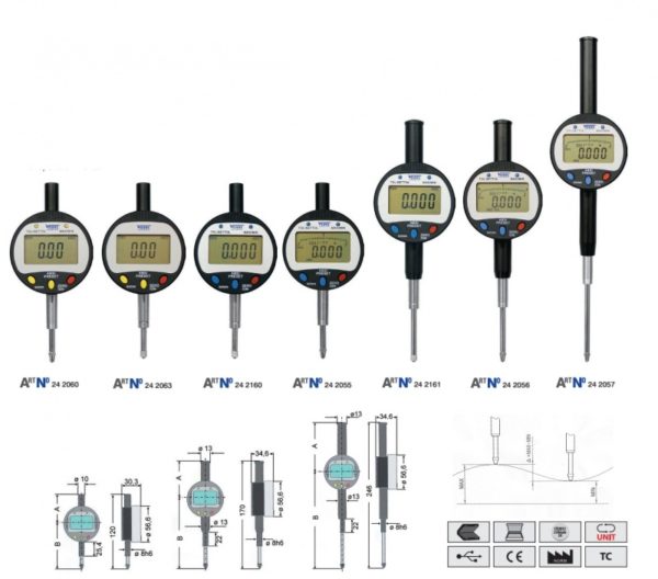 24 2161 Czujnik elektroniczny 0-25,4 mm / 0,001 mm, VOGEL - obrazek 2