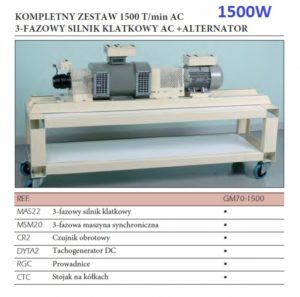 Kompletny zestaw 1500 T/min AC 3-fazowy silnik klatkowy AC +alternator 1500W