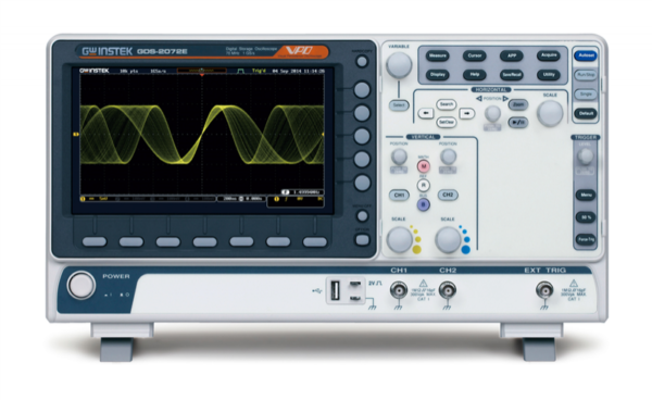 Oscyloskop cyfrowy GDS2072E 2x70MHz 1GSa/s, 10M, 120,000 wfm/s, 8 cali WVGA - obrazek 3