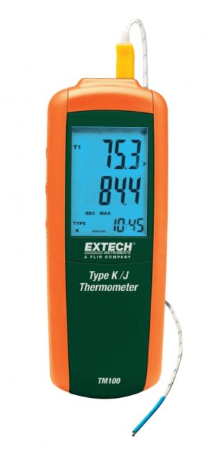 Termometr z pojedynczym wejściem typu K/J - Extech TM100