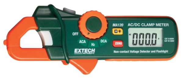 Miernik cęgowy mini 200A AC/DC z detektorem napięcia - Extech MA120