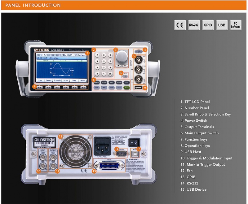 Genarator arbitralny AFG-3081 80MHz Genarator arbitralny AFG-3081 80MHz