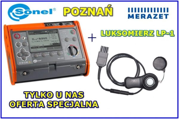 Miernik instalacji MPI-530 + luksomierz LP-1 + detektorM89C
